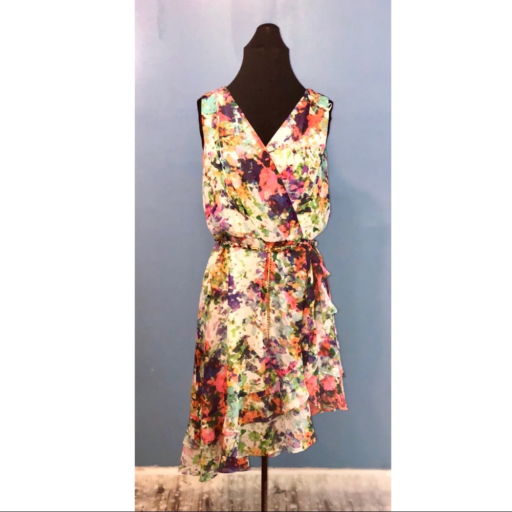 Thalia sodi floral ruffle dress size medium